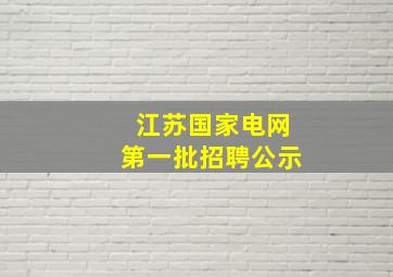 江苏国家电网第一批招聘公示