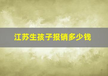 江苏生孩子报销多少钱