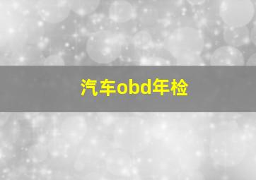 汽车obd年检