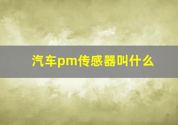 汽车pm传感器叫什么