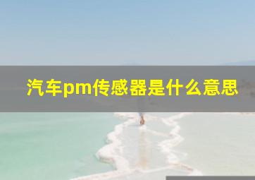 汽车pm传感器是什么意思