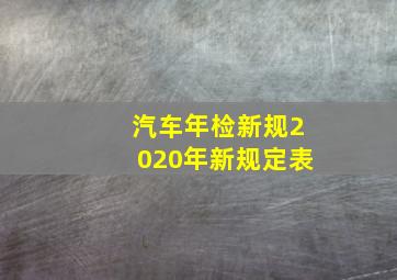 汽车年检新规2020年新规定表