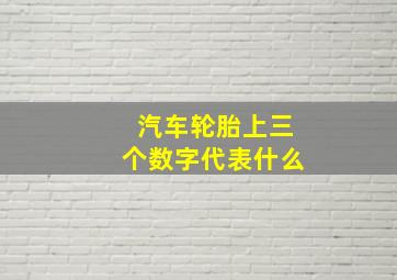 汽车轮胎上三个数字代表什么