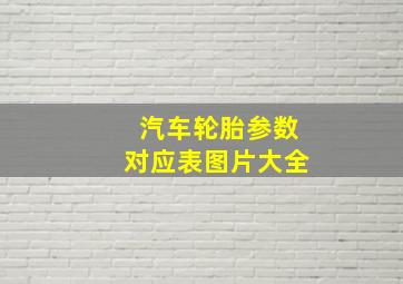 汽车轮胎参数对应表图片大全