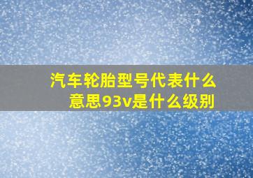 汽车轮胎型号代表什么意思93v是什么级别