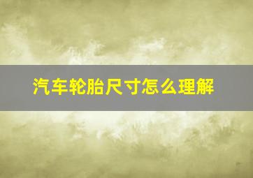 汽车轮胎尺寸怎么理解