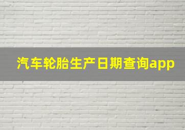 汽车轮胎生产日期查询app