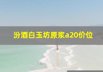 汾酒白玉坊原浆a20价位