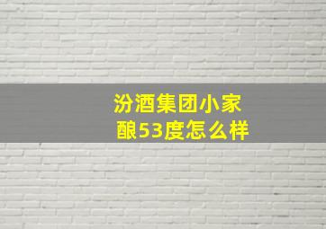 汾酒集团小家酿53度怎么样