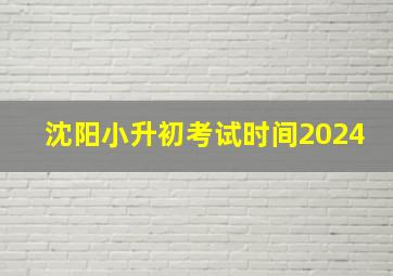 沈阳小升初考试时间2024