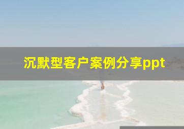 沉默型客户案例分享ppt