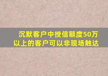 沉默客户中授信额度50万以上的客户可以非现场触达