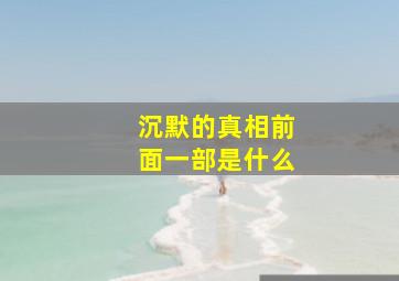 沉默的真相前面一部是什么