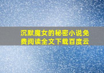 沉默魔女的秘密小说免费阅读全文下载百度云