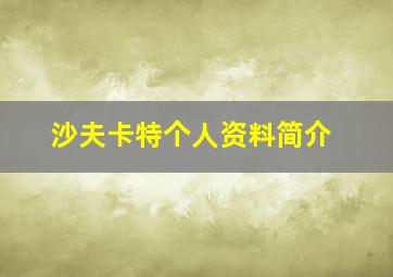 沙夫卡特个人资料简介