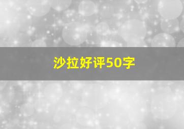 沙拉好评50字