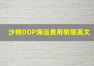 沙特DDP海运费用明细英文