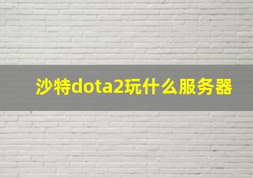 沙特dota2玩什么服务器