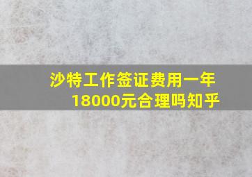 沙特工作签证费用一年18000元合理吗知乎