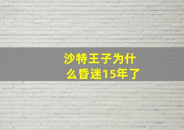 沙特王子为什么昏迷15年了