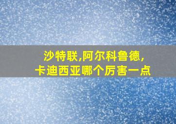 沙特联,阿尔科鲁德,卡迪西亚哪个厉害一点