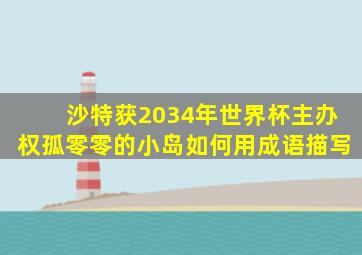 沙特获2034年世界杯主办权孤零零的小岛如何用成语描写