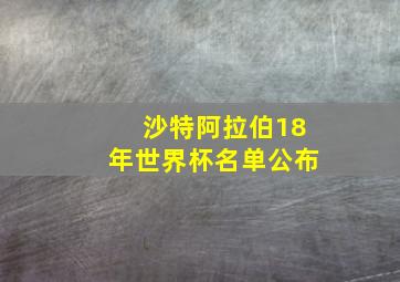 沙特阿拉伯18年世界杯名单公布