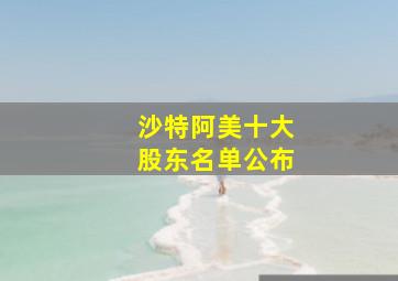 沙特阿美十大股东名单公布