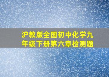 沪教版全国初中化学九年级下册第六章检测题