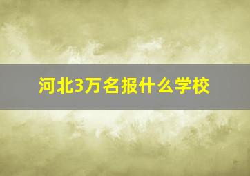 河北3万名报什么学校