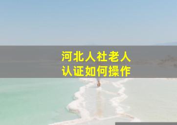 河北人社老人认证如何操作