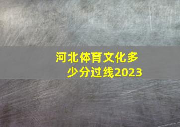 河北体育文化多少分过线2023