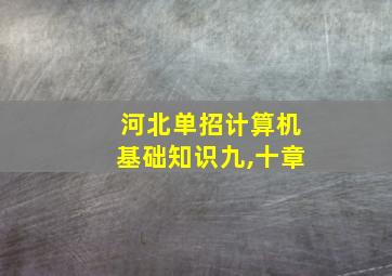 河北单招计算机基础知识九,十章