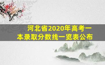 河北省2020年高考一本录取分数线一览表公布