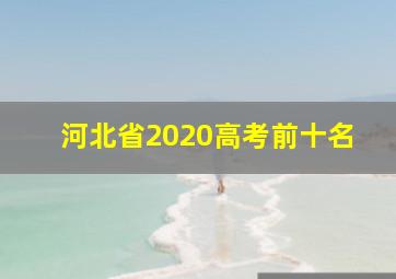 河北省2020高考前十名