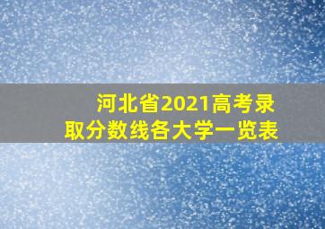 河北省2021高考录取分数线各大学一览表