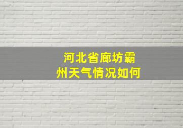 河北省廊坊霸州天气情况如何