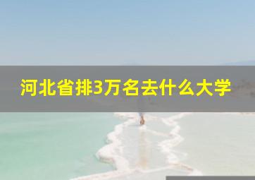 河北省排3万名去什么大学