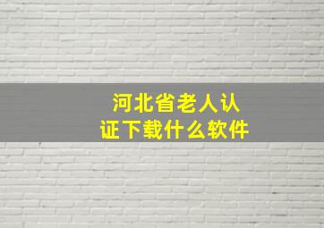 河北省老人认证下载什么软件