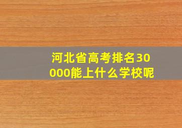 河北省高考排名30000能上什么学校呢