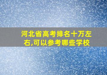 河北省高考排名十万左右,可以参考哪些学校