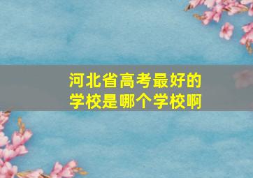 河北省高考最好的学校是哪个学校啊