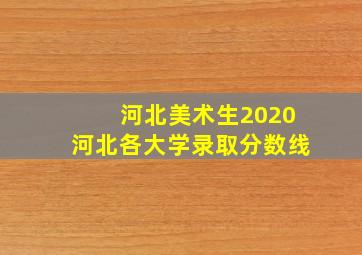 河北美术生2020河北各大学录取分数线