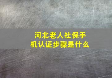 河北老人社保手机认证步骤是什么