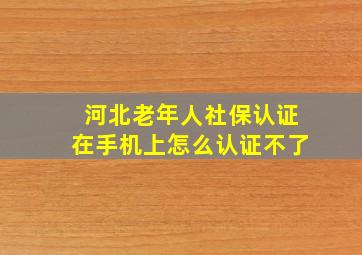 河北老年人社保认证在手机上怎么认证不了