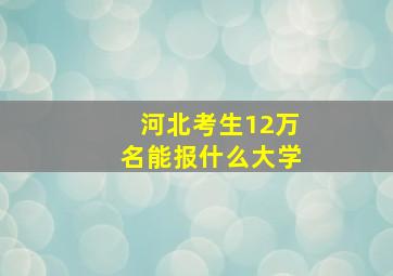 河北考生12万名能报什么大学