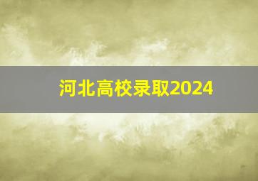 河北高校录取2024