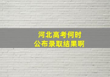 河北高考何时公布录取结果啊