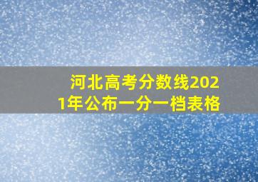 河北高考分数线2021年公布一分一档表格