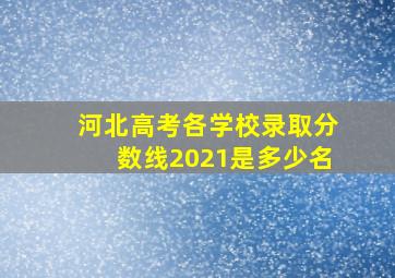 河北高考各学校录取分数线2021是多少名